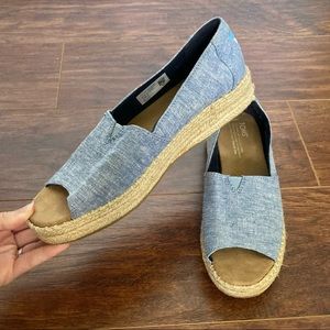 TOMS Open Toe Flats